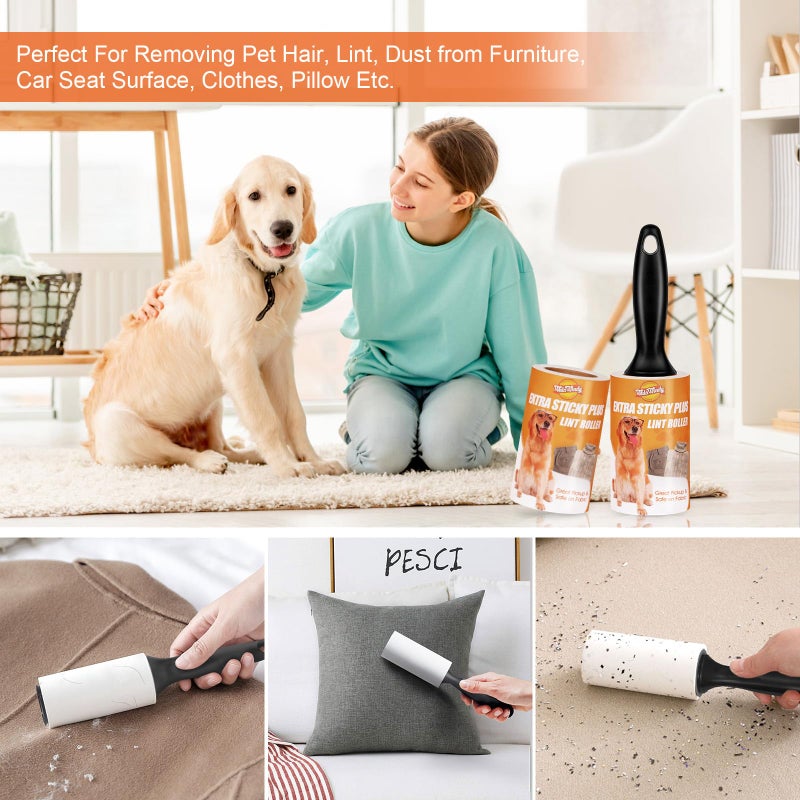 WulaWindy Lint Roller for Pet Hair, Extra Sticky Lint Rollers Pet Hair Remover for Clothes, Work Great on Pet Hair Value Pack (4 Pack) - Image 3